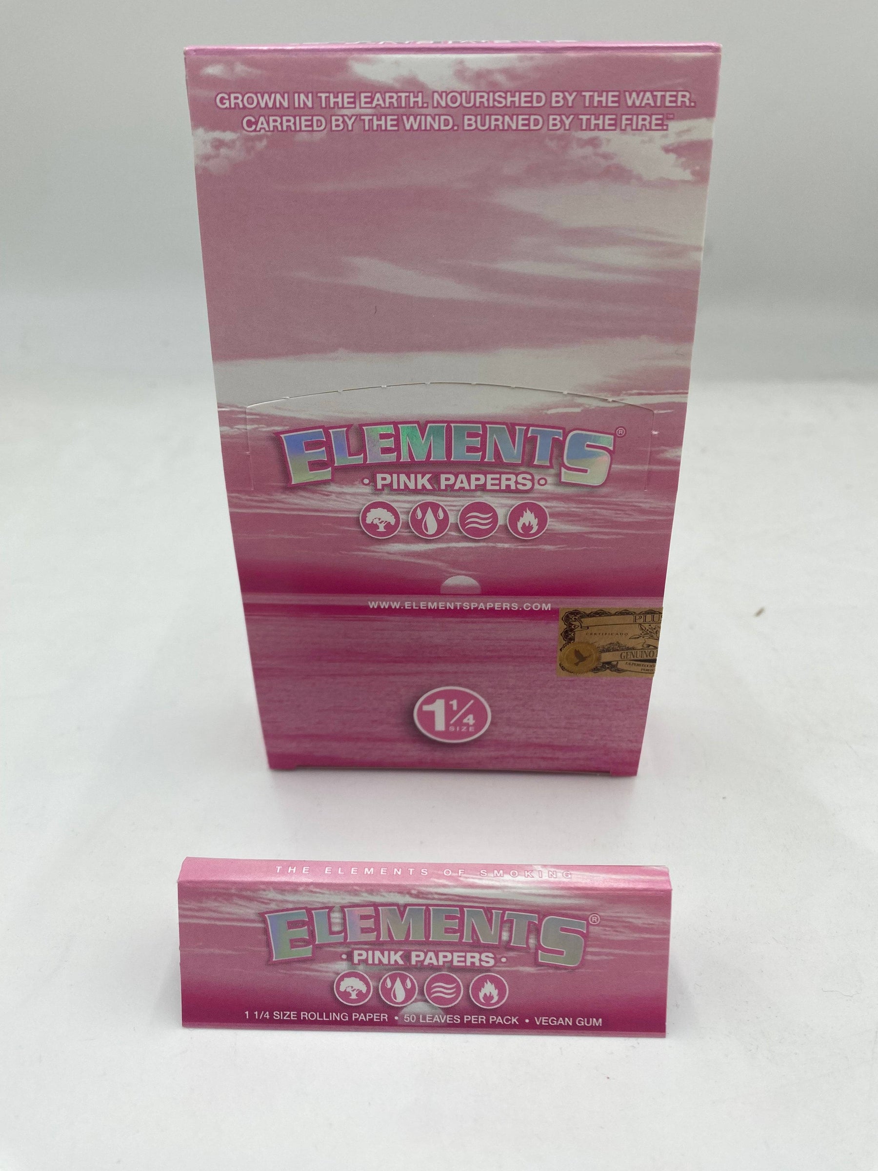 ELEMENTS 1 1/4 PINK ROLLING PAPERS 25 CT BOX 50 LPB