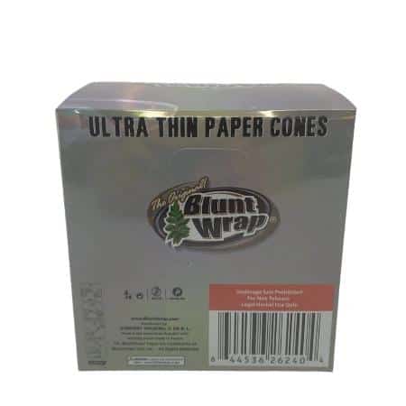 BLUNT WRAP BRAND PAPER CONES SILVER 1 1/4 ULTRA THIN 30 CT BOX 6 CONES PER PK - Smoke Shop Wholesale. Done Right.