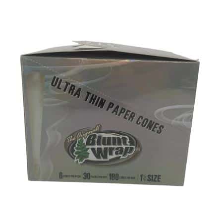 BLUNT WRAP BRAND PAPER CONES SILVER 1 1/4 ULTRA THIN 30 CT BOX 6 CONES PER PK - Smoke Shop Wholesale. Done Right.