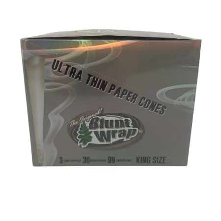 BLUNT WRAP BRAND PAPER CONES SILVER K/S ULTRA THIN 30 CT BOX 3 CONES PER PK - Smoke Shop Wholesale. Done Right.