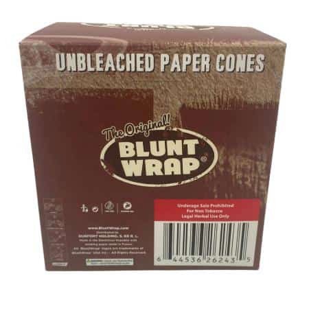 BLUNT WRAP BRAND PAPER CONES UNBLEACHED K/S 30 CT BOX 3 CONES PER PK - Smoke Shop Wholesale. Done Right.