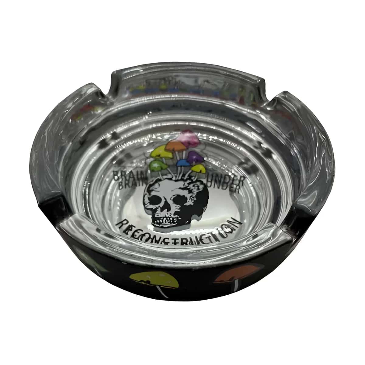 Brain Under Reconstruction Black and Silver AshTray - Smoke Shop Wholesale. Done Right.