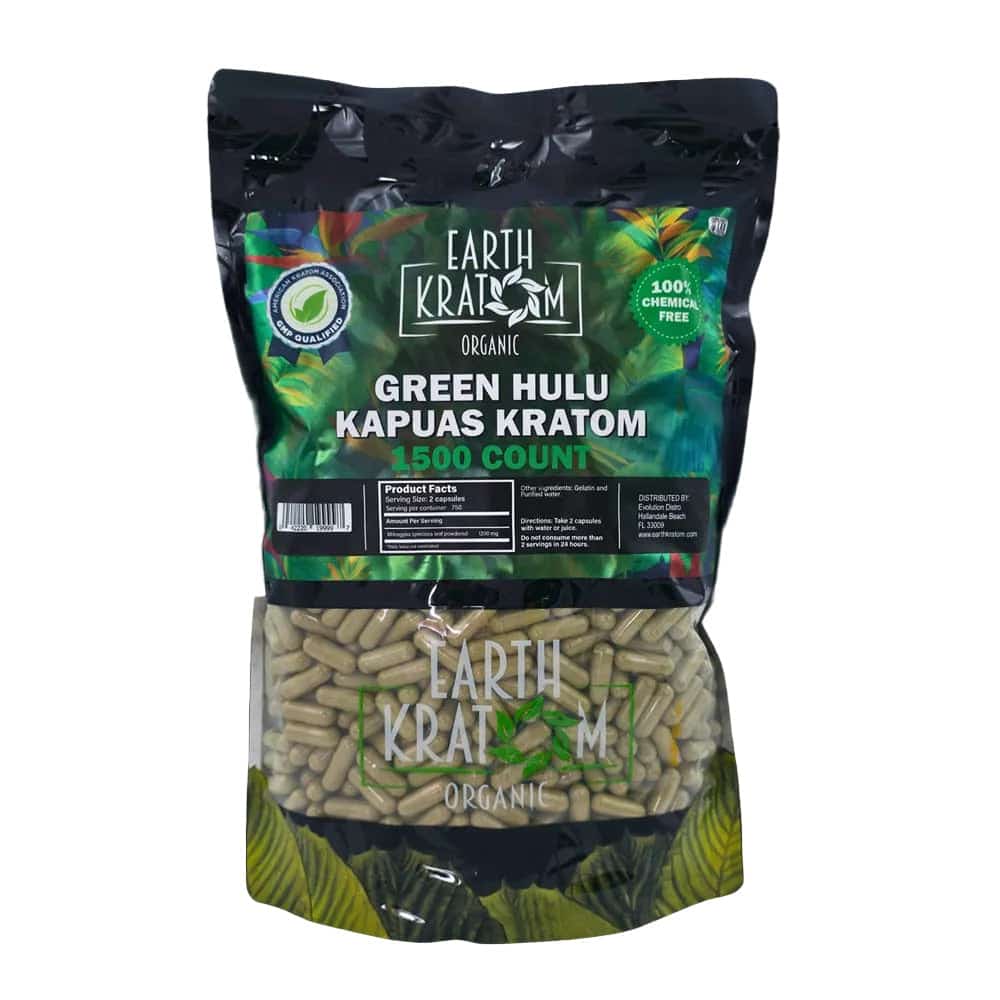 Earth Kratom Green Hulu - 1500ct Kratom Capsules - Smoke Shop Wholesale. Done Right.
