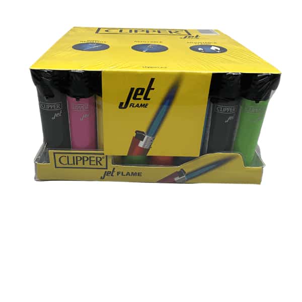 CLIPPER JET SOLID SHINEY LIGHTERS 48 CT DISPLAY - Smoke Shop Wholesale. Done Right.