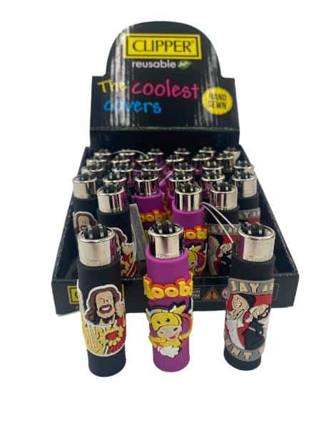 CLIPPER POP COVER JAY AND SILENT BOB LIGHTER 30 CT DISPLAY - Smoke Shop Wholesale. Done Right.
