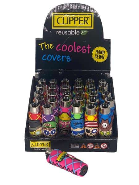 CLIPPER POP COVER SKULLS LIGHTER 30 CT DISPLAY - Smoke Shop Wholesale. Done Right.