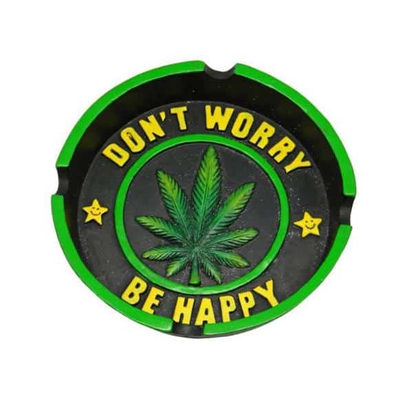 Don’t Worry Be Happy Leaf Ashtray - Smoke Shop Wholesale. Done Right.