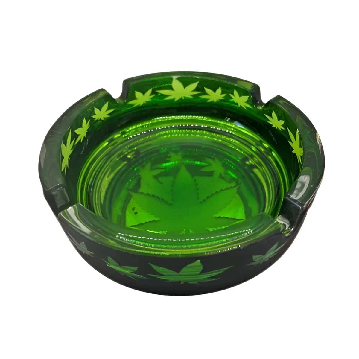 Frosted Black and Green Leaves Ashtray - Smoke Shop Wholesale. Done Right.