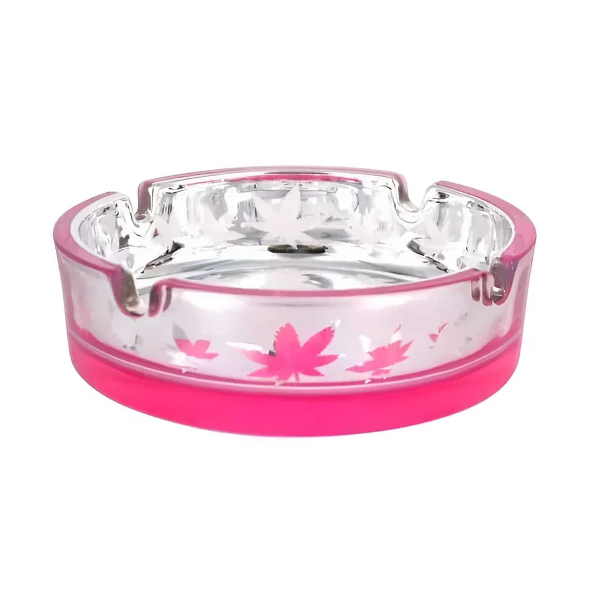 Frosted Pink and Metallic Silver Glass Ashtray - Smoke Shop Wholesale. Done Right.