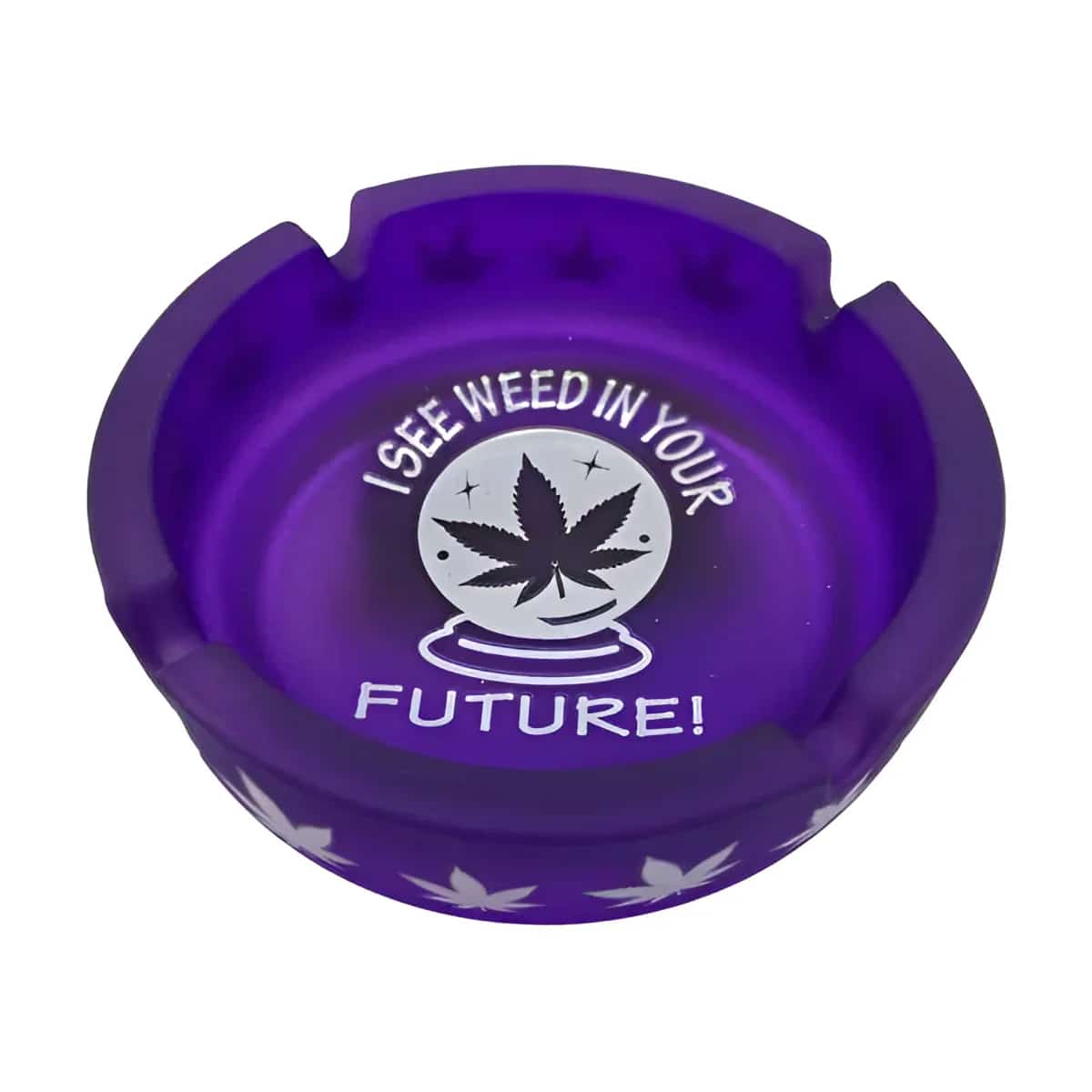 Frosted Purple I See Weed in Your Future Crystal Ball Ashtray - Smoke Shop Wholesale. Done Right.