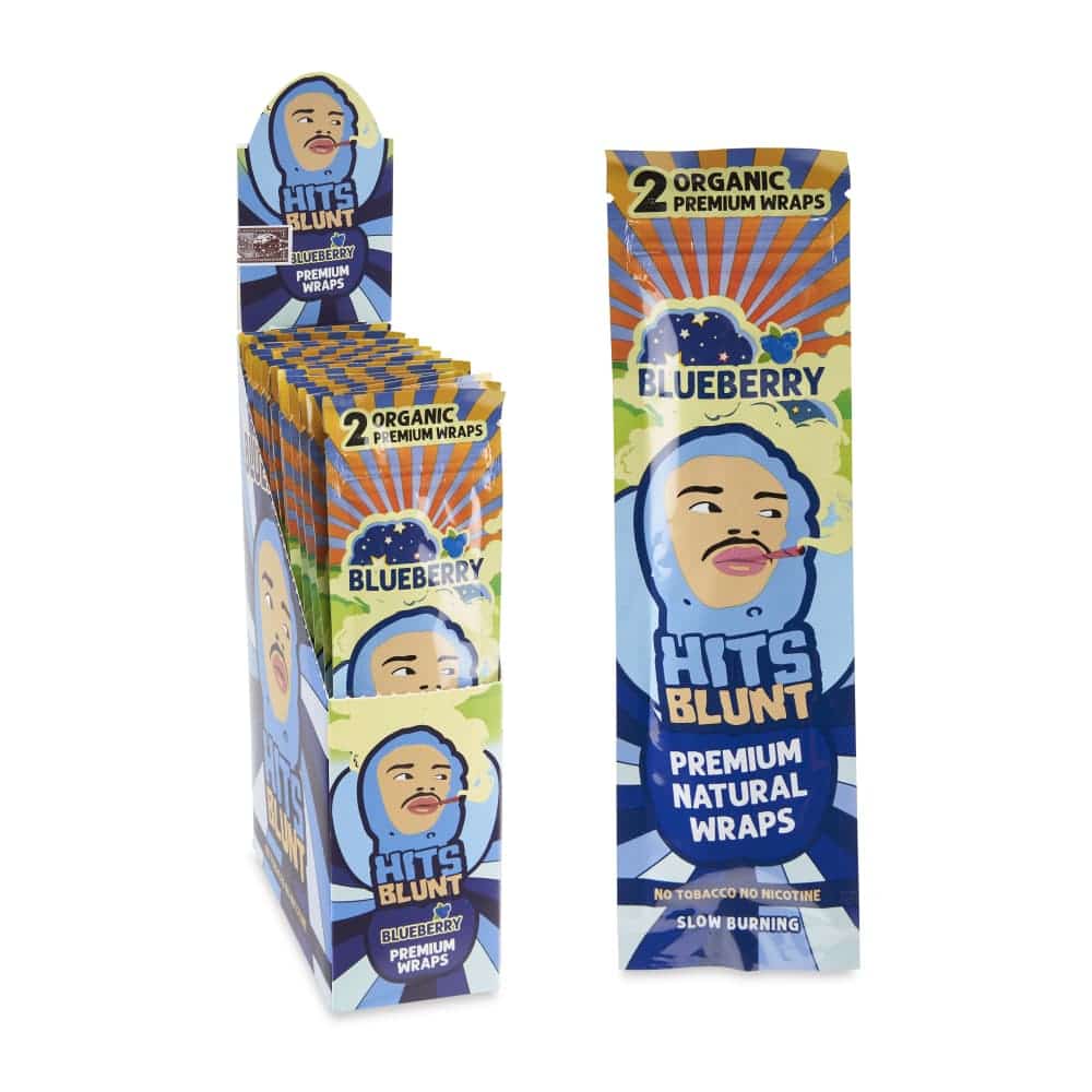 HITS BLUNT PREMIUM BLUEBERRY NATURAL HEMP WRAPS 2 PK 25 CT BOX - Smoke Shop Wholesale. Done Right.