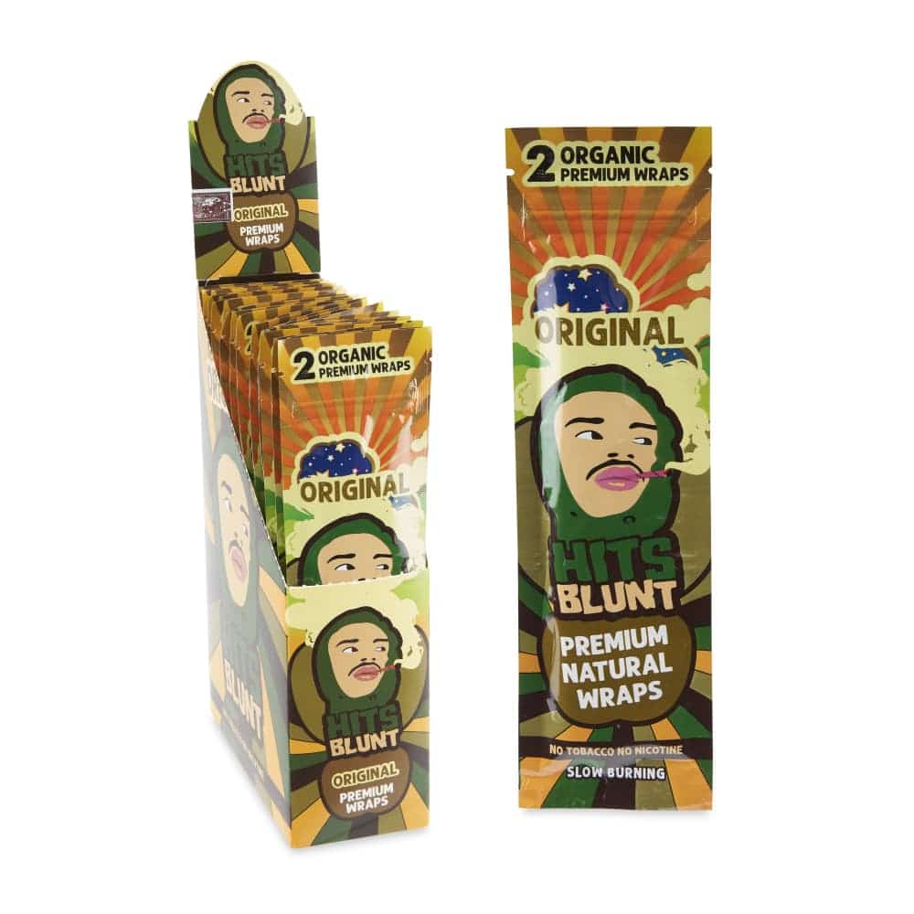 HITS BLUNT PREMIUM ORIGINAL NATURAL HEMP WRAPS 2 PK 25 CT BOX - Smoke Shop Wholesale. Done Right.
