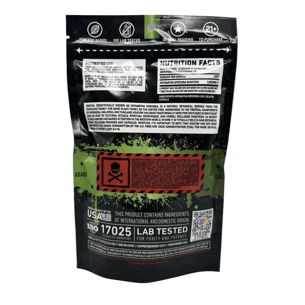 KRABOT GREEN MAENG DA 150CT PREMIUM KRATOM CAPSULES - Smoke Shop Wholesale. Done Right.