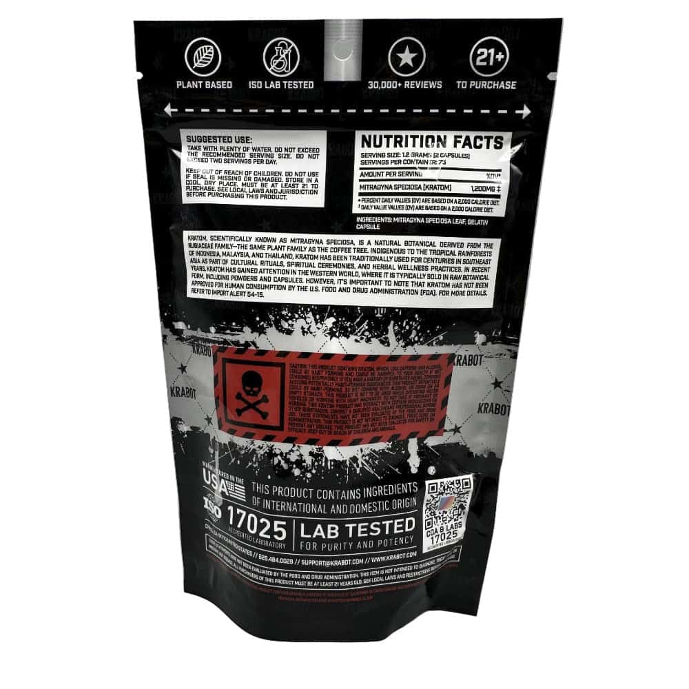 KRABOT WHITE MAENG DA 150CT PREMIUM KRATOM CAPSULES - Smoke Shop Wholesale. Done Right.