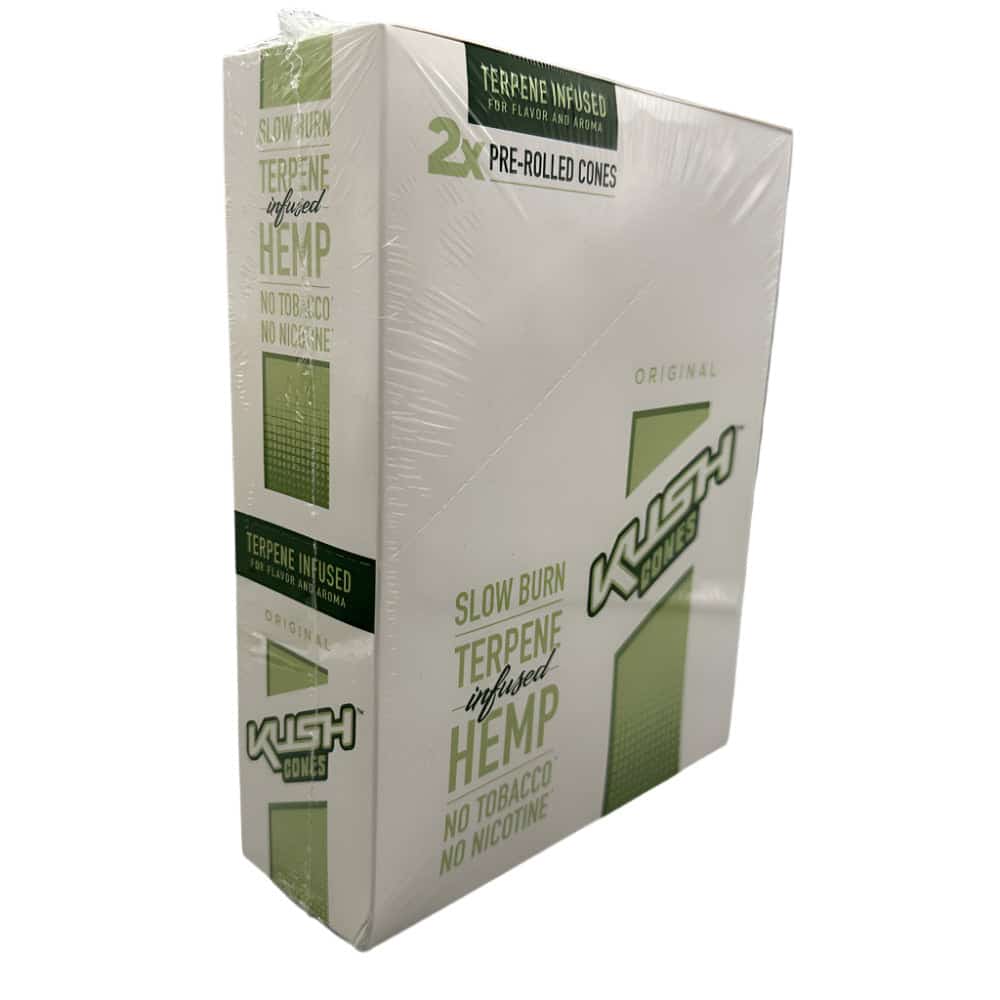 KUSH HEMP CONES W/ TERPENES ORIGINAL FLAVOR (EARTHY WOODSY PINE) 2 PK 12 CT BOX - Smoke Shop Wholesale. Done Right.