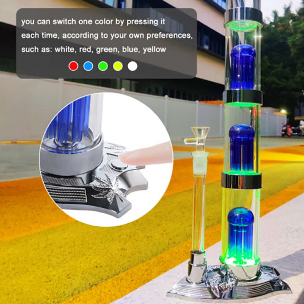 LTQ 20’’ Aurora LED Adjustable Water Pipe **CLOSEOUT** - Smoke Shop Wholesale. Done Right.