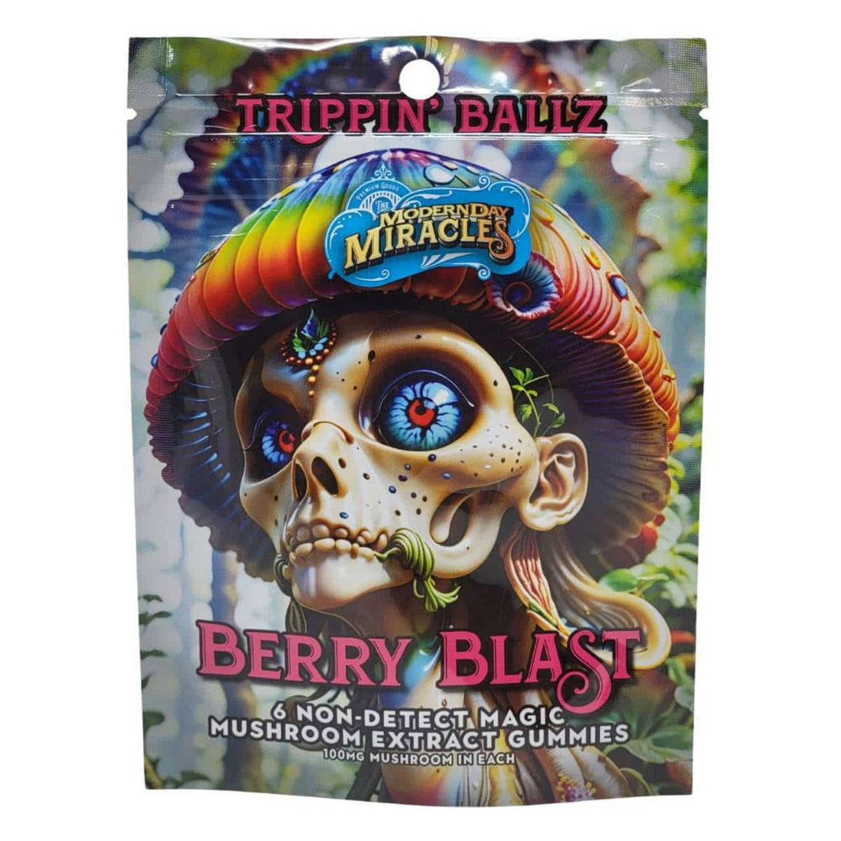 MODERN DAY MIRACLES Trippin’ Ballz Non-Detect Magic Mushroom Extract Gummies 100mg 6ct Berry Blast Flavored - Smoke Shop Wholesale. Done