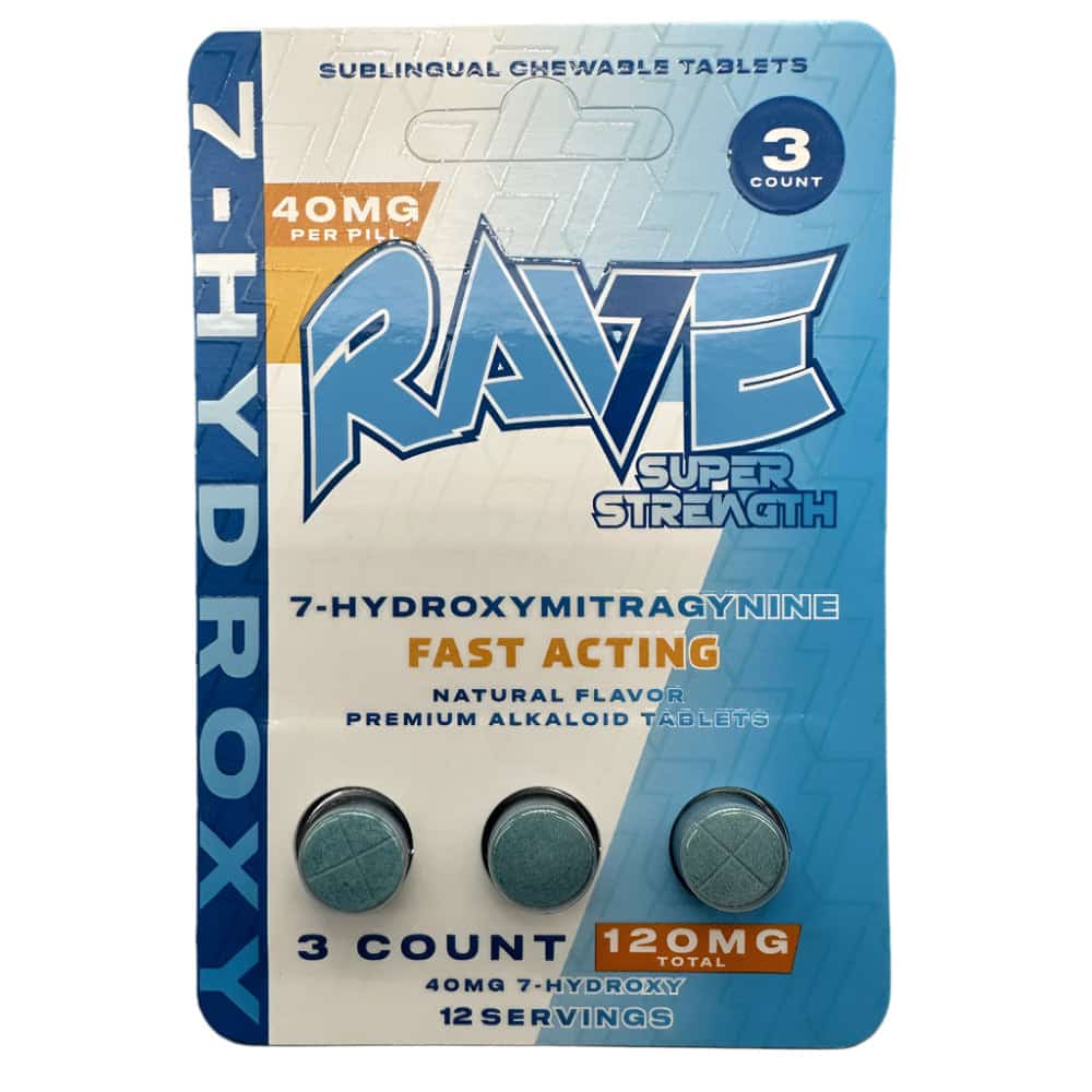 RAVE 7 HYDROXY SUPER STRENGTH TABLETS 3CT 40 MG EACH 10 CT BOX NATURAL FLAVOR - Smoke Shop Wholesale. Done Right.