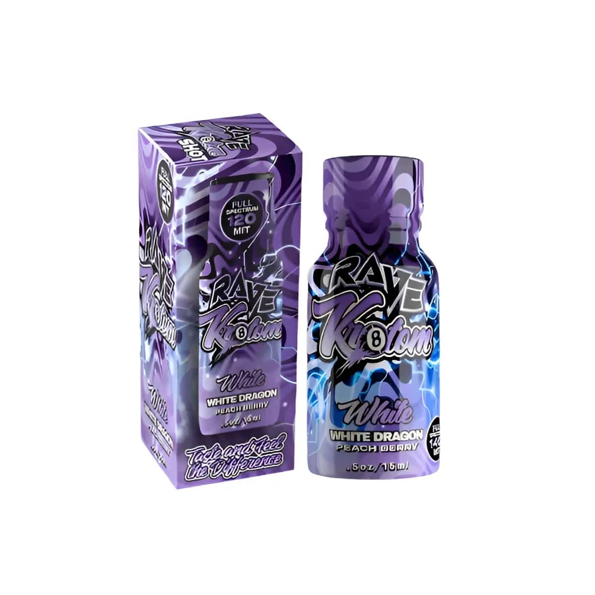RAVE WHITE DRAGON SHOT PEACH BERRY FLAVORED 140 MG MIT 15 ML 12 CT DISPLAY - Smoke Shop Wholesale. Done Right.