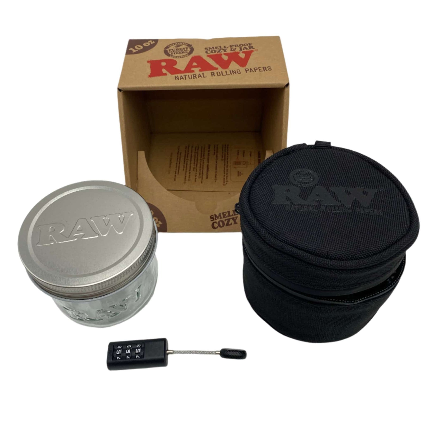 RAW 10 OZ MASON JAR IN SMELL IN LOCKING CASE - Smoke Shop Wholesale. Done Right.