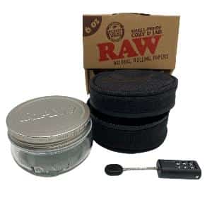 RAW 6 OZ MASON JAR IN SMELL PROOF LOCKING CASE - Smoke Shop Wholesale. Done Right.