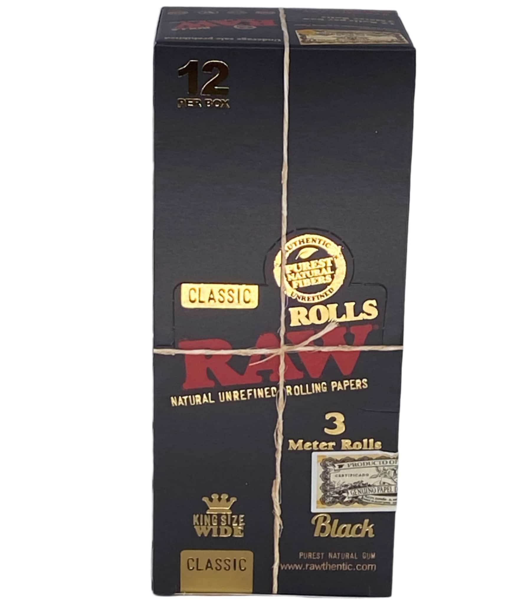 RAW Black King Size Wide Rolls 12 Ct Box - Smoke Shop Wholesale. Done Right.