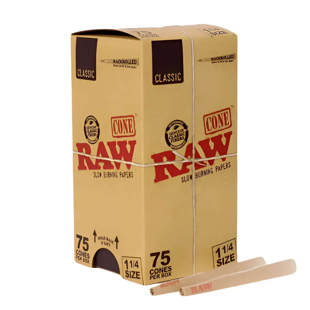 RAW CLASSIC 1¼ CONES- 75 CT BOX - Smoke Shop Wholesale. Done Right.