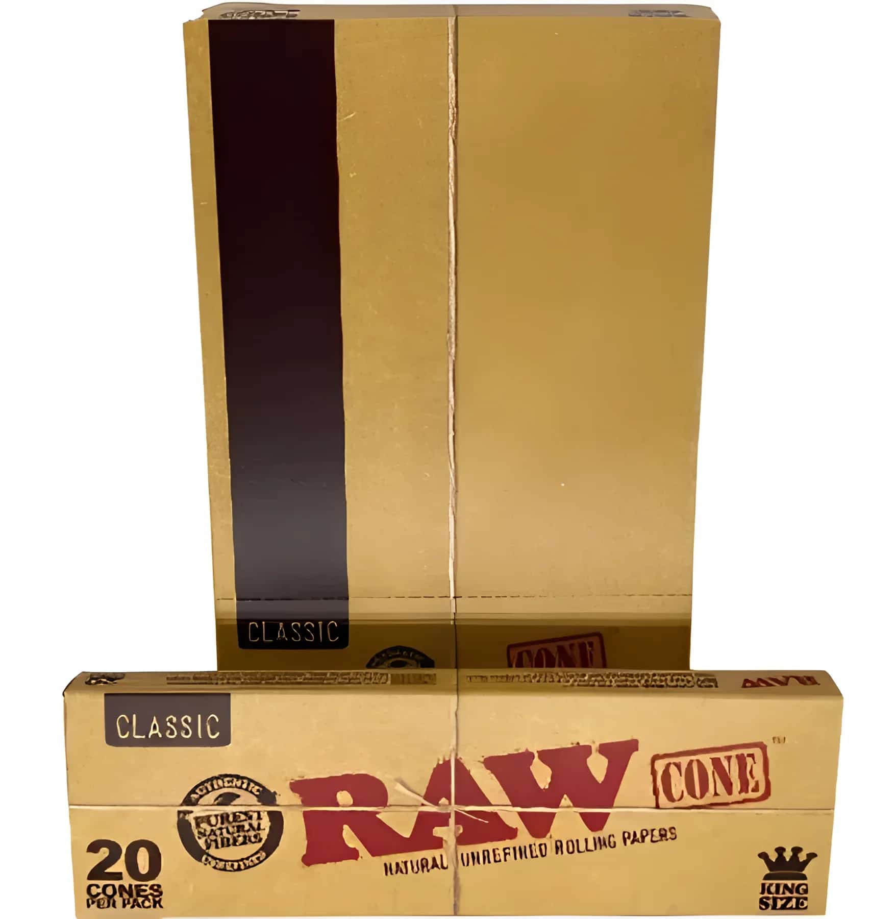 RAW CLASSIC KING SIZE (109MM X 26MM) CONES 20PK 12 CT BOX - Smoke Shop Wholesale. Done Right.