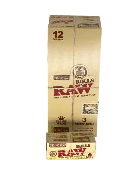 RAW Organic Hemp King Size Wide Rolls 12 Ct Box - Smoke Shop Wholesale. Done Right.