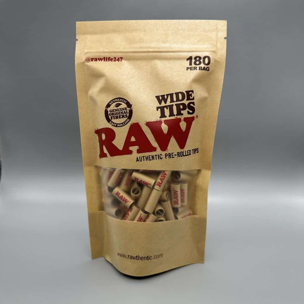 RAW PRE-ROLLED WIDE TIPS 180 CT BAG - Smoke Shop Wholesale. Done Right.