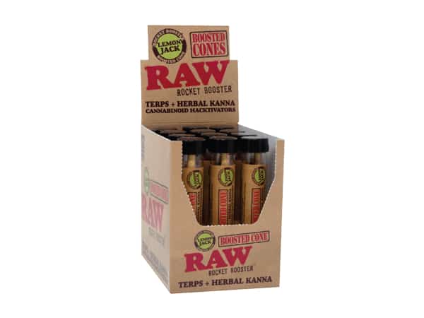 RAW ROCKET BOOSTER TERP INFUSED CONE LEMON JACK FLAVOR 12 CT DISPLAY - Smoke Shop Wholesale. Done Right.