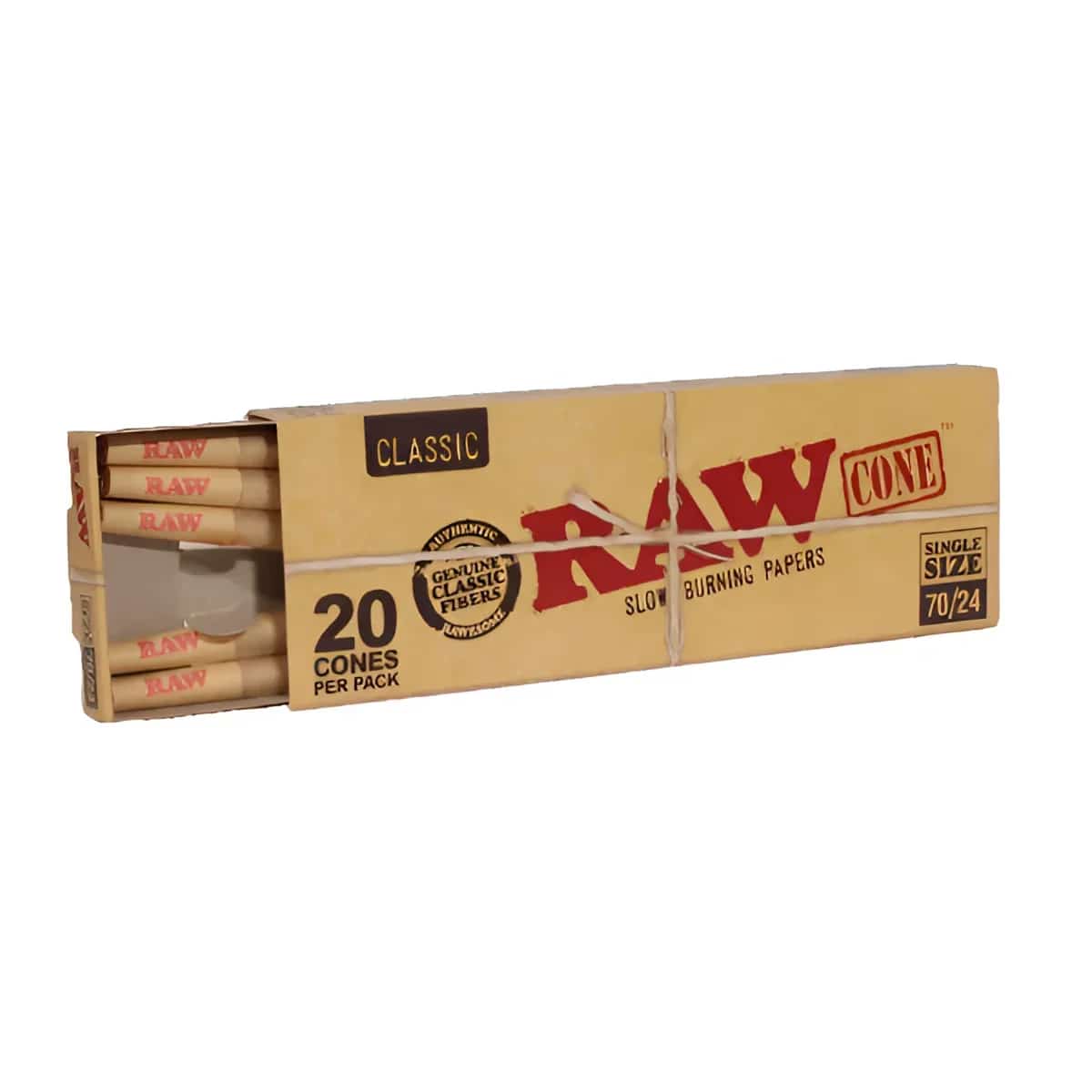 RAW Single Size Classic Cones 70mm/24mm - 20pk - Smoke Shop Wholesale. Done Right.