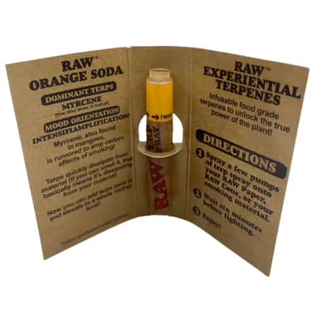RAW TERPINE SPRAYS ORANGE SODA 8 CT DISPLAY - Smoke Shop Wholesale. Done Right.