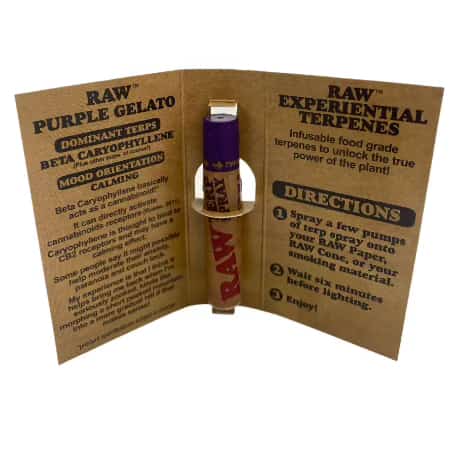 RAW TERPINE SPRAYS PURPLE GELATO 8 CT DISPLAY - Smoke Shop Wholesale. Done Right.