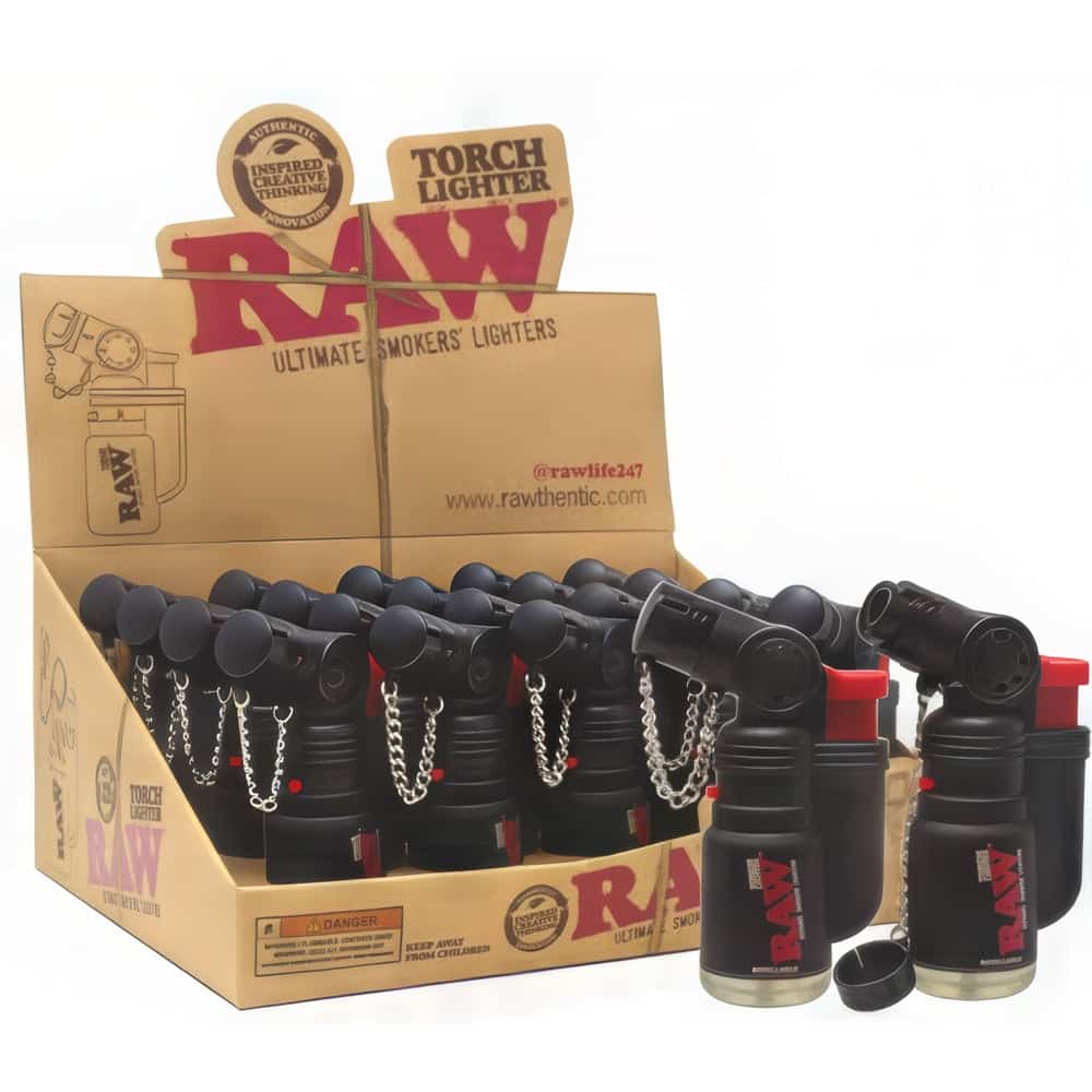 RAW TORCH LIGHTER BLACK 20 CT DISPLAY - Smoke Shop Wholesale. Done Right.