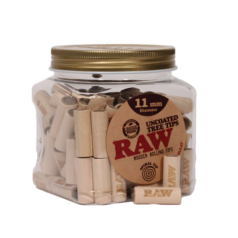 RAW WOODEN TIP (UNCOATED TREE TIPS) 11MM X 30MM 100 CT JAR - Smoke Shop Wholesale. Done Right.