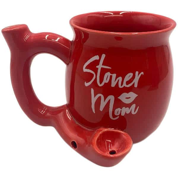 RED STONER MOM CERAMIC COFFEE MUG PIPE - Smoke Shop Wholesale. Done Right.