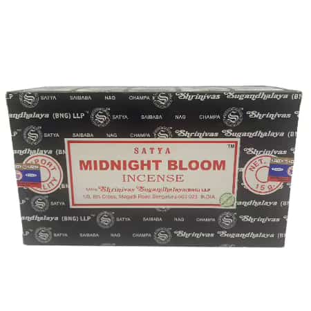 Satya 15g Midnight Bloom Incense Sticks 12 ct Box - Smoke Shop Wholesale. Done Right.