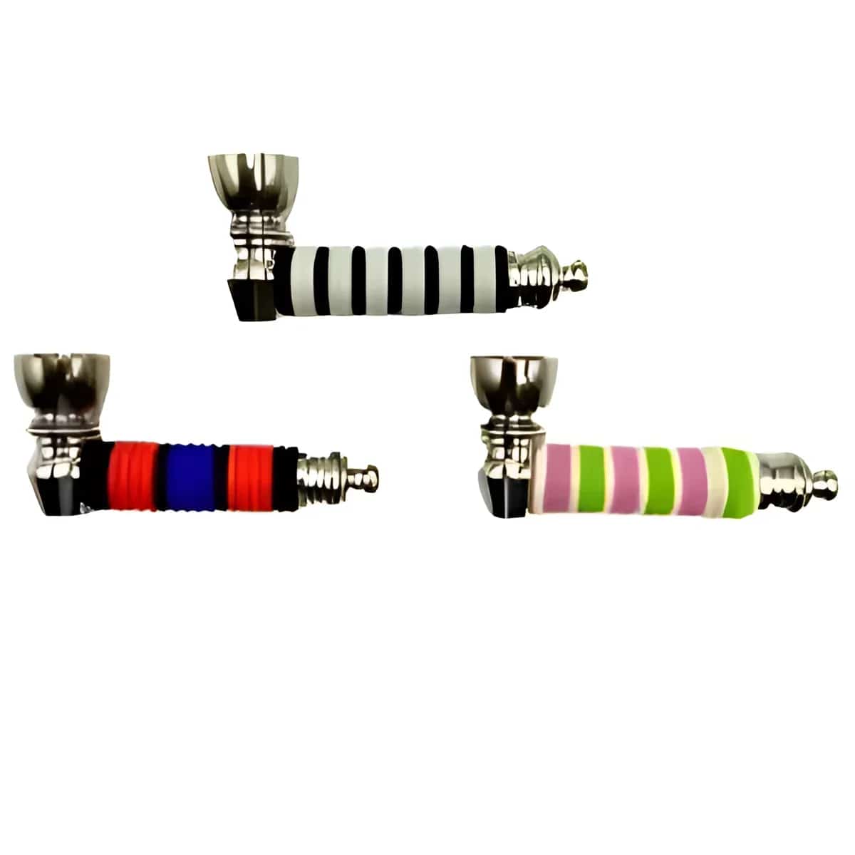 ST. METAL PIPE WITH COLORED O RINGS ASSORTED COLORS - Smoke Shop Wholesale. Done Right.