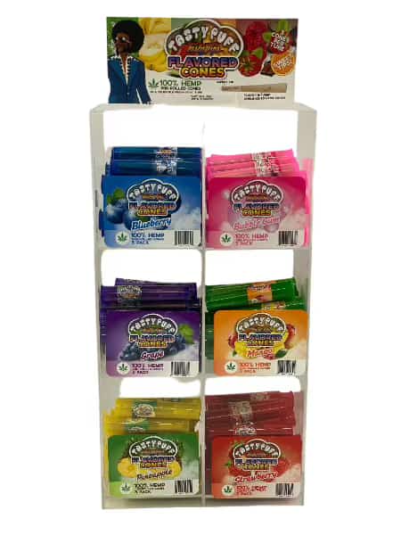 TASTY PUFF TASTY TIPS 1 1/4 FLAVORED CONE DISPLAY #1 - Smoke Shop Wholesale. Done Right.