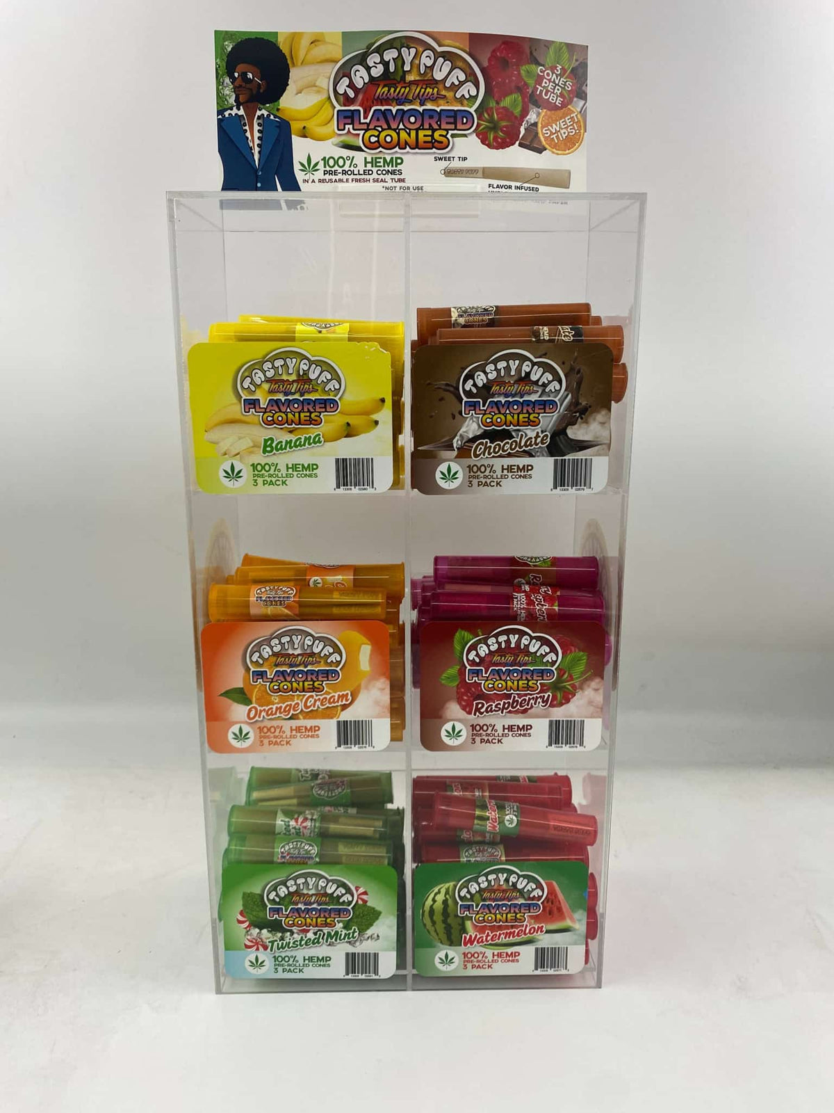 TASTY PUFF TASTY TIPS 1 1/4 FLAVORED CONE DISPLAY #2 - Smoke Shop Wholesale. Done Right.