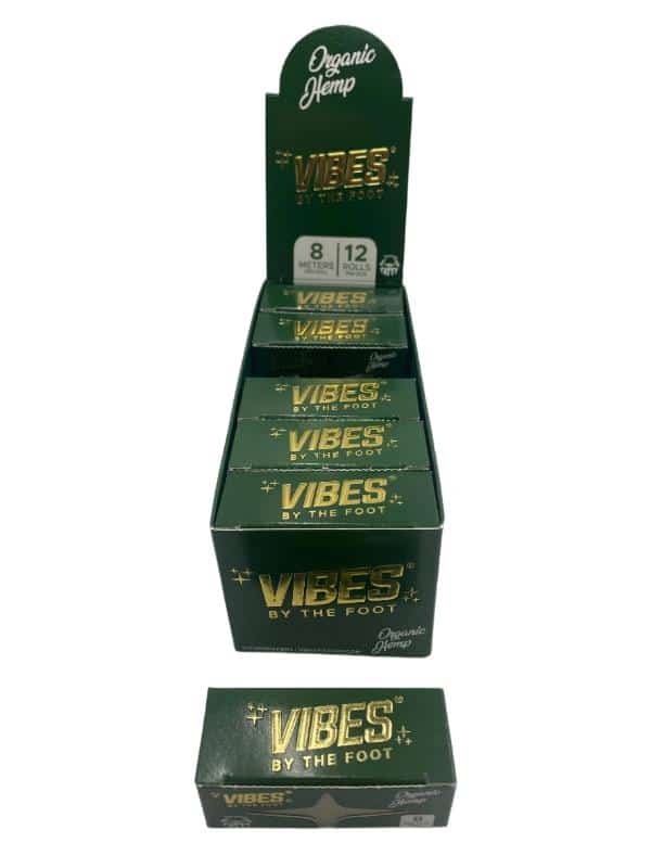Vibes Fatty By The Foot Organic Hemp Rolling Papers 12ct Box 8 Meters Each - Smoke Shop Wholesale. Done Right.