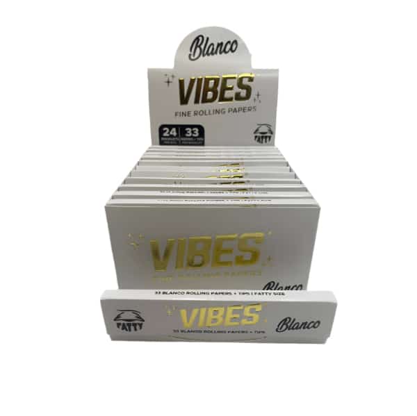 Vibes King Size Fatty Blanco Rolling Papers W/ Tips 24ct Box 33 LPB - Smoke Shop Wholesale. Done Right.