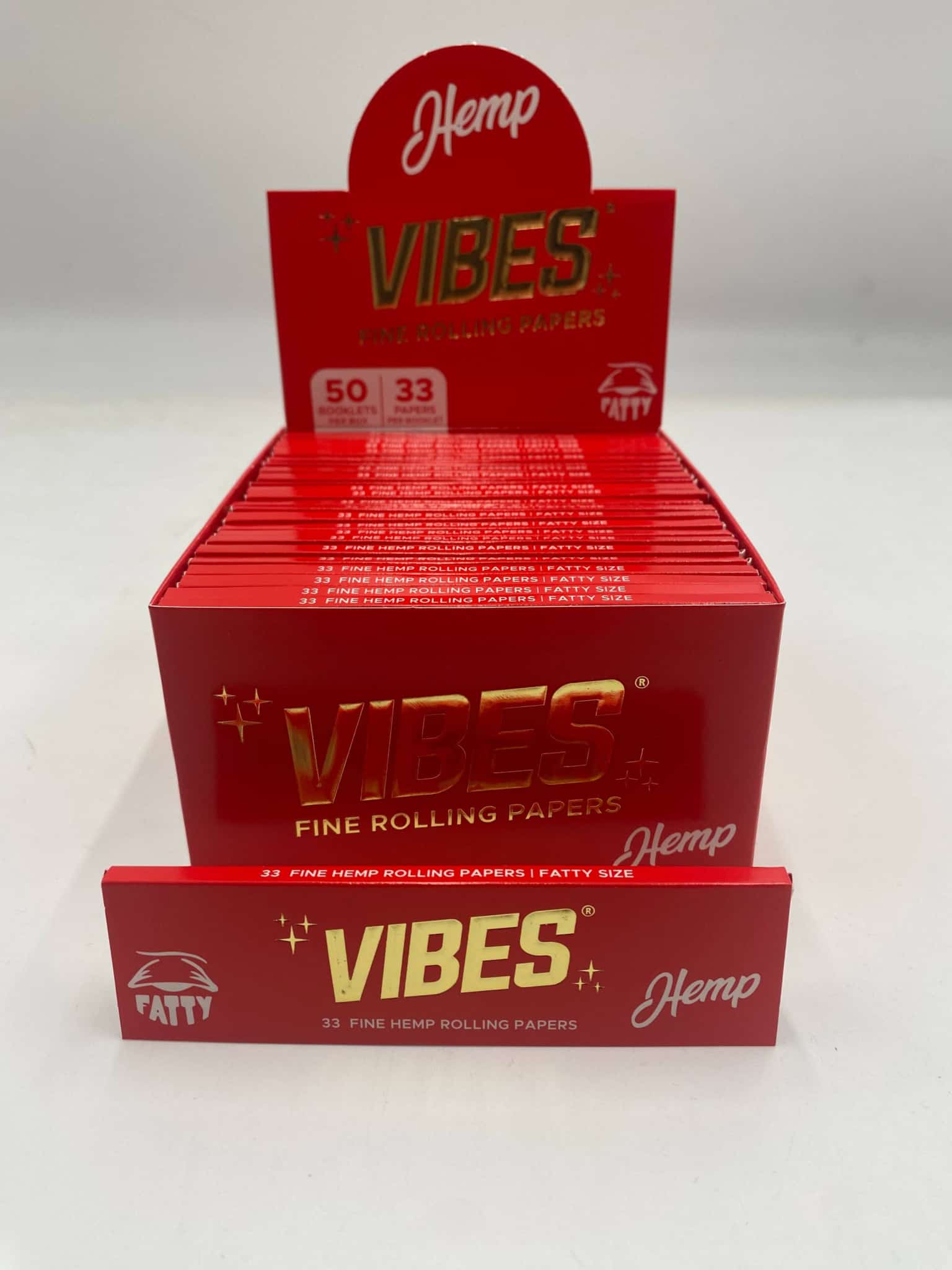 Vibes King Size Fatty Hemp Rolling Papers 50ct Box 33 LPB - Smoke Shop Wholesale. Done Right.