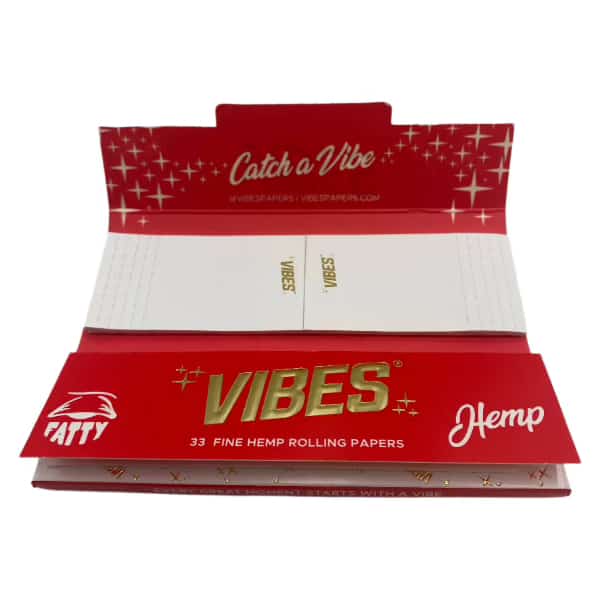 Vibes King Size Fatty Hemp Rolling Papers W/ Tips 24ct Box 33 LPB - Smoke Shop Wholesale. Done Right.