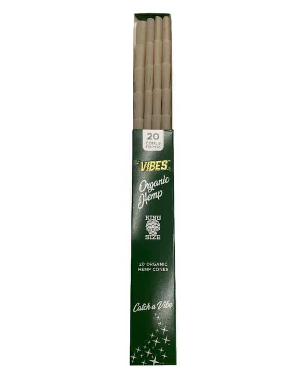 Vibes King Size Organic Hemp Cones - 20pk - Smoke Shop Wholesale. Done Right.