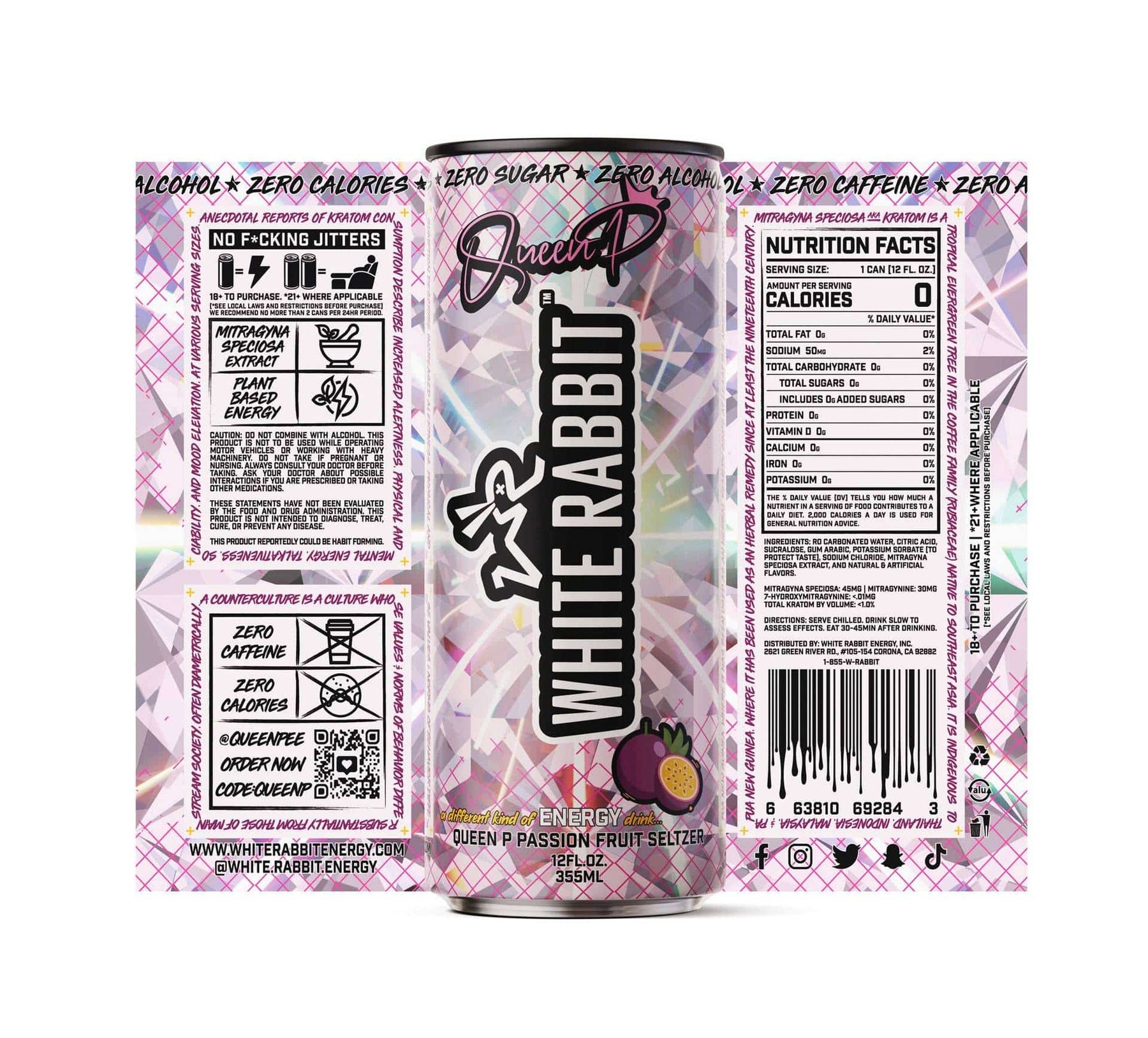 WHITE RABBIT PASSION FRUIT KRATOM SELTZER 12 OZ (24 CT CASE) Smoke Shop Wholesale. Done Right.