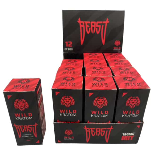 WILD KRATOM BEAST KRATOM SHOTS (150MG MIT / 210MG TOTAL) 12 CT DISPLAY - Smoke Shop Wholesale. Done Right.