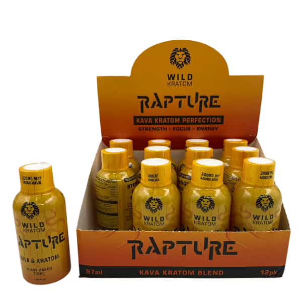 WILD KRATOM RAPTURE KAVA KRATOM SHOTS (400MG KAVA / 200MG MIT) 12 CT DISPLAY - Smoke Shop Wholesale. Done Right.