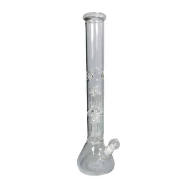 18’’ Double Tree Percolator Beaker Glass Water Pipe - Smoke Shop Wholesale. Done Right.